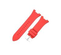 LMPVPDGADZ Correas de reloj exquisitas y duraderas, aptas for Armani AX1802/AX1803/AX1050, hebilla de acero inoxidable sólido, correa de silicona negra for reloj(Red-Steel-K2)