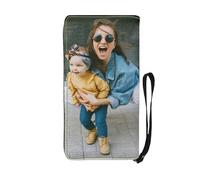 LMQJDZ Carteras Personalizadas,Carteras de Mujer Personalizable Fotos y Texto,Cartera de Cuero de Gran Capacidad, Cartera de Fotos Personalizada para Regalos Personalizados