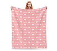 LMQJDZ Manta de Bebé Personalizada con Texto de Nombre, Personalizado Bebés Niños y Niñas Manta de Franela, para Bebés, Recién Nacidos, Nuevas Mamás, Niños, Mascotas Regalos Personalizados,