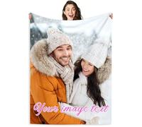 LMQJDZ Manta Personalizada Collage Manta con Foto y Texto Personalizada,para Sofá, Dormitorio, Sala de Estar,Personalizada Regalos para Papá, Mamá, Niños, Amigos y Amantes.