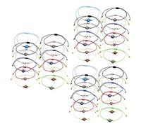 LMRJHAZ 36 PCS Eyes Devil Ojes Coloridos Amistad Girl Joya Cordón de muñeca Mujeres Pulseras de brazaletes para Adolescentes Fabricación de Brazalete Rojo