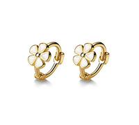 LMRJHAZ 6 mm Tiny Lindo Flower Hoop Plata Mini Pendientes de aro de cartílago pequeño para Mujeres Adolescentes hipoalergénicos delicaduras de Margarita esmaltada Flores de Margarita 18g Huggie Hoops