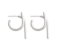 LMRJHAZ 925 Pendimiento de caída Irregular de Plata esterlina, Pendientes de Barra Larga de Plata, aretes Colgantes de Huggie Huggie de Moda, Joyas para Mujeres
