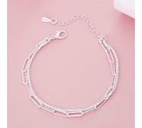 LMRJHAZ 925 Silver Charm Chain Brazelets para mujeres Regalos de joyería de compromiso de bodas 20 cm