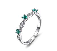 LMRJHAZ ANILLOS ABIERTOS PARA MUJER, VINTAGE VERDE COCON CRISTAL Silver Elegante Amistad Anillos de amistad Regalo de joyería romántica para niñas Mujeres Pareja de compromiso Boda