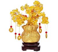 LMRJHAZ Árbol de Cristal Riqueza Riqueza Amarillo árbol de Cristal Natural Adornos de Dinero de la Suerte del árbol de Bonsai Riqueza Suerte Feng Shui Adornos Bonsai árbol