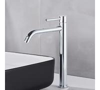 LMRJHAZ Black Chrome Tall Basin Fregadero Fregadero delgado de baño delgado batidora de agua Tapón de agua fría tapa de agua fría grúa