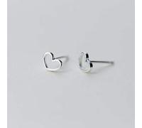 LMRJHAZ boucles d'oreilles Dames, S925 Boucles D'Oreilles en Argent Femme Style Art Coréen Boucles D'Oreilles Coeur Creux Mignonnes Boucles D'Oreilles Coeur Doux Et PetitUne paire