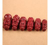 LMRJHAZ Brazalete Natural de Cinnabar Feng Shui encantos para Joyas Que Hacen cannabar pixiu pi pi yao Accesorios de Adornos de meditación para Pulseras de Collar Que fabrica artesanía atrae Riqueza,