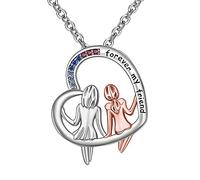 LMRJHAZ Cadena con colgante de circonita de plata de ley 925, collar de rosa para mujer, joyería fina, regalo de cumpleaños, 60cm and 5cm
