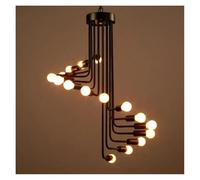 LMRJHAZ Candelier de Techo LED Creativo nórdico Iron Negro Coffee Coffee Restaurante Restaurante Colgante Espiral de decoración (26 Cabezas)