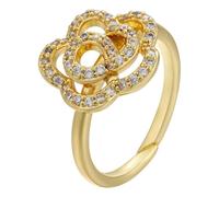 LMRJHAZ Collar Cadena cadena colgante Hombres Mujeres Joyas 1 pieza Anillos de color de oro Tendencia Cristal para joyería de moda Party