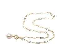 LMRJHAZ Collar Colgante de Perlas Mujer Dama Regalo con Gran barroque de Agua Dulce Natural para