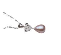 LMRJHAZ Collar Colgante de Perlas Mujeres Dama Regalo de Agua Dulce Natural para el cumpleaños Blanca de niña Elegante