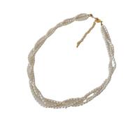 LMRJHAZ Collar de Perlas Retro Retro Retro Cola de Carcasa Pearl Temperamento Cabina de clavícula Cabina de Perlas de Cadena para Mujeres para Mujeres