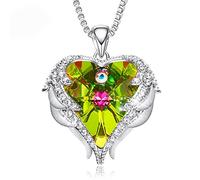 LMRJHAZ Collar Mujeres Cadena de suéter Larga Nueva embellecida con Cristales alas de Regalo Colgante de corazón