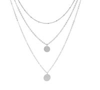 LMRJHAZ Collares de Color Dorado Set/Juego de Collares de 3 Capas Collares de Disco Collares en Capas para Mujeres
