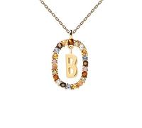 LMRJHAZ Color Rainbow Posting Letters AZ Collar con Cadena de Micro pavimento Cuadrado Joyería de joyería Catabinador para Hacer