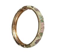 LMRJHAZ Colorido esmalte Peony Flower Bangles for Women Cloisonne Cloisonne Metal Pulseras étnicas brazaletes Accesorios de joyería tradicional de joyería