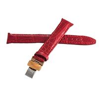 LMRJHAZ Correa de banda de reloj rojo de cuero rojo de 17 mm de Locman con hebilla de oro rosa
