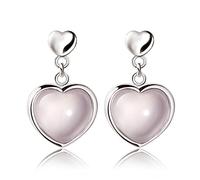 LMRJHAZ Damas Joyas glamorosas Elegantes aretes Brillantes en Forma de corazón Pendientes de Damas Accesorios Pendientes de Mujeres