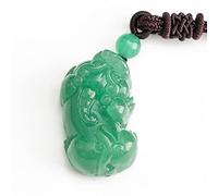 LMRJHAZ Feng Shui Aventurine pixiu/piyao Collar de Riqueza curación Amuleto de Cristal Riqueza Riqueza afortunada de espíritus malignos Cadena de suéter atrae Riqueza