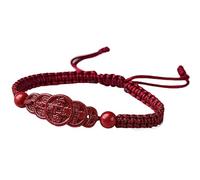 LMRJHAZ Feng Shui Bracelet, Feng Shui Wealth Luckynatural Cinnabar Moned Ornament Charms Charms Crystal Love Jewelry Warding Off Evil Spirits