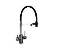 LMRJHAZ Filtro de grifo de cocina 360 grifo de agua giratorio para 3 vías cocina limpieza mezclador de agua doble mango (Color Tap-GM extraer)