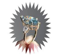 LMRJHAZ Girl Products Anillos Anillo Joyería Mujeres Promesa de la Boda Popular de circón Azul Verde Anillo Anillo de Pera Propuesta de Moda y Compromiso Regalos de Anillo de Diamantes