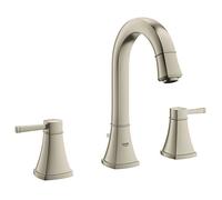 LMRJHAZ Grandera M-Size 8 pulg. Grifo de baño de 3 hoyos de 2 mangos-1.2 GPM