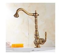 LMRJHAZ Grifo de baño grifo de bronce antiguo grifo de latón tallado, grifo de fregadero caliente y fría grifo de cocina grifo de cocina, grifo de baño toque