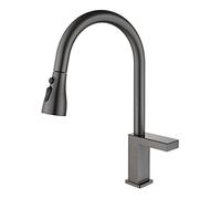 LMRJHAZ Grifo de Cocina, Grifo de Cocina con Spray sacado, Toque de batidora de Fregadero de Cocina, Sensor Inteligente, latón, Agua Caliente y fría, Giro, Toque de batería de Cocina, Gris