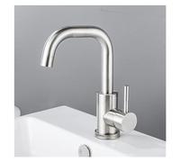 LMRJHAZ Grifo de cuenca negra CAN 360 CABETA DE ROTACIÓN Cape de acero inoxidable Montada de acero inoxidable y fría de baño caliente, instalación fácil
