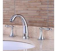 LMRJHAZ Grifo de Grifo de Grifo de baño de Cocina de Cocina Grifo de Ducha de baño Terminado Cromo 3 Piezas Tapas de baño Doble Manguito de Lavado para lavabas giratorias, Grifo de Cuenca del baño