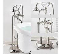 LMRJHAZ Grifo de pie negro de bronce con doble mango, mezclador de ducha de agua fría caliente para baño, bañera, ducha, mezclador de ducha, dorado, tipo B, latón, tipo C