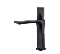 LMRJHAZ Grifo de Toque de Grifo de Cocina Negro Mate con batidora de Agua fría y Caliente del baño Cromado del Lavabo del baño del baño de níquel Cepillado Corto