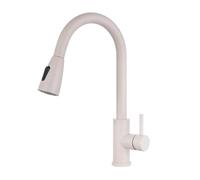 LMRJHAZ Grifos de cocina con spray sacado, tira de la cocina Mezcladora de cocina de color avena color grifo de cocina 360 ° rotación de acero inoxidable de acero inoxidable grifos de cocina de la