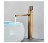 LMRJHAZ Grifos de Cuenca de latón Antiguo Grifo de baño de baño Caliente de latón fría Lavabo de baño Mezclador de Agua, instalación fácil