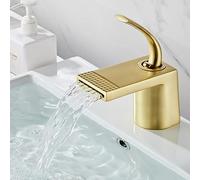 LMRJHAZ Grifos de Cuenca de Oro Blanco Grifo de baño Caliente y fría Grifo de latón Negro Lavabo de Inodoro Agua Cascada