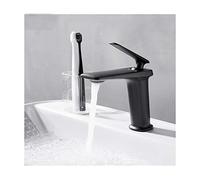 LMRJHAZ Grifos del fregadero, grifo de latón, grifo de lavabo de baño de un solo manejo de un solo orificio, toque de batidora de agua fría y caliente, grifo de cuenca personalizada, proceso de