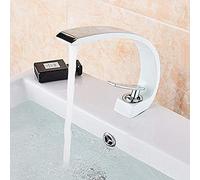 LMRJHAZ Grifos para fregadero de cocina, grifo de lavabo cromado pulido, grifo mezclador de latón para lavabo, grifo de lavabo de un solo agujero, grifo de grúa de níquel cepillado, cromo, mezclador