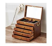 LMRJHAZ Joya de joyero 3/4/5 Joya de Madera de Capa/Armario/Armario con Cerradura y joyería de Espejo para Mujeres Organizador de joyería de Collar de Anillo para Mujeres para Mujeres