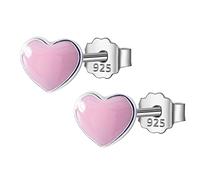 LMRJHAZ Joyas para mujeres Tiny Red Love Footprints 5mmx6mm Pendientes de semental para
