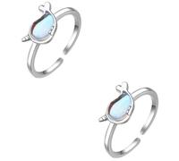 LMRJHAZ Joyería Anillo de Ballena Conjunto Misterer Pulsero de Conejo Disfraz de Gafas de Sol de la Lana de la Guarda del Cuento para Mujeres, Anillos Dulces, Pluma Interesante, ondeando Puntas de