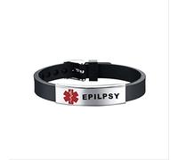 LMRJHAZ Joyería Diabética Alerta médica ID de identificación de la banda de silicona ajustable Pulseras para hombres Mujeres SOS 8.3 pulgadas Joyas