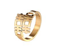 LMRJHAZ Joyería El Anillo de Reverso de la Pareja del Dedo Abierto Chino para Mujeres, el Anillo de la Pareja de dislocación, el Anillo de Cola, único para Ella/yo (Color de Oro 6) Joyas