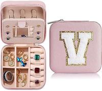 LMRJHAZ Joyería Viajar Tomable de joyería Organizador con Mirror Jewelery Organizer for Women Damen de Dama de Honor Accesorios de Travel Essentials para Anillos, Collares, Pulseras, Pendientes