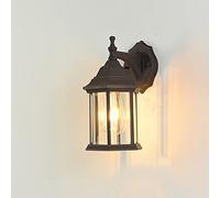 LMRJHAZ Lámpara de Pared de Pared de Pared Exterior clásica lámpara de Pared del Porche Fuera de E27 Lighting Pared Apliques con Accesorios Antiguos Retro de Vidrio Transparente para Patio de Garaje