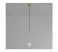 LMRJHAZ Luz de Colgante de Cristal de Cristal de 1 luz Moderna en Humo: lámparas de Techo LED de Mi-Ni. D Chaner de Cobre con lámparas Colgantes de Cristal Prisma compatibles con la Isla de la Cocina