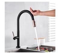 LMRJHAZ Mango de Cocina de Cocina Blanca y Negra Manejo de una Sola Mezcla de Cocina de Cocina Caliente y fría Cubierta Cubierta (Color: Negro Mate)